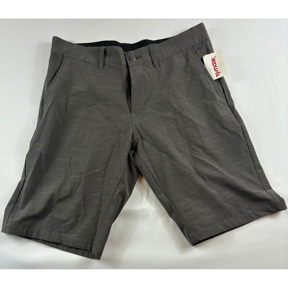 Burnside Hybrid Shorts Mens 32 Gray NWT Casual Walk Water Shorts Slub Texture